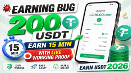EARNING BUG 200 USDT EARN 15 MIN WITH LIVE WORKING PROOF  EARN USDT 2026 .png